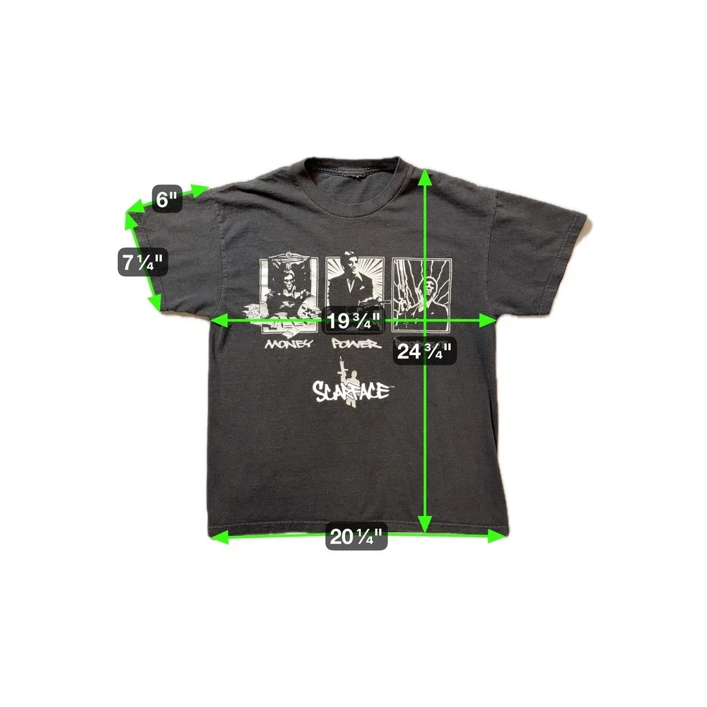 Scarface Tony Montana Shirt Mens Approx: Medium‎ Black Graphic Tee - Picture 4 of 6